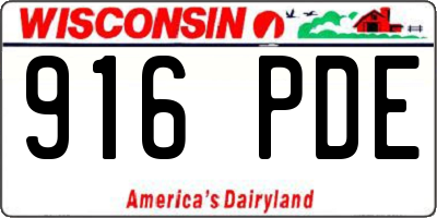 WI license plate 916PDE