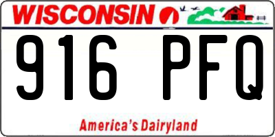 WI license plate 916PFQ