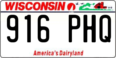 WI license plate 916PHQ