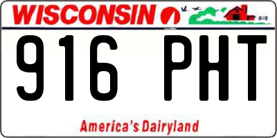 WI license plate 916PHT