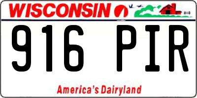 WI license plate 916PIR