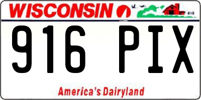 WI license plate 916PIX
