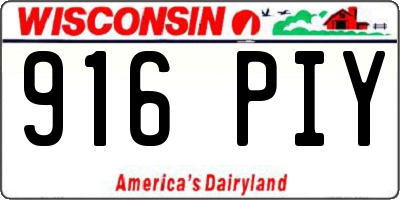 WI license plate 916PIY
