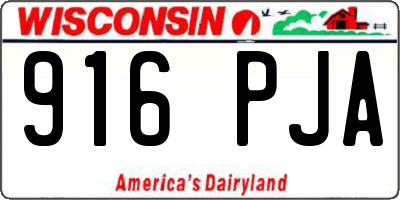 WI license plate 916PJA