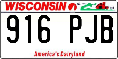 WI license plate 916PJB