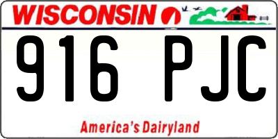 WI license plate 916PJC