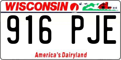 WI license plate 916PJE