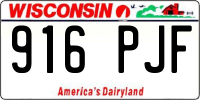 WI license plate 916PJF