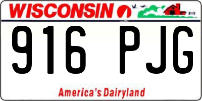 WI license plate 916PJG