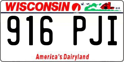 WI license plate 916PJI