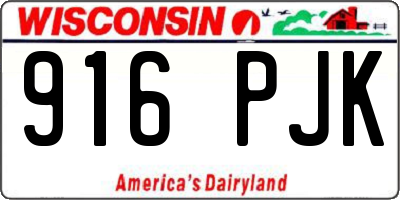 WI license plate 916PJK