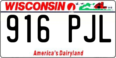 WI license plate 916PJL
