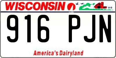 WI license plate 916PJN