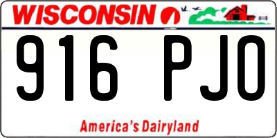 WI license plate 916PJO