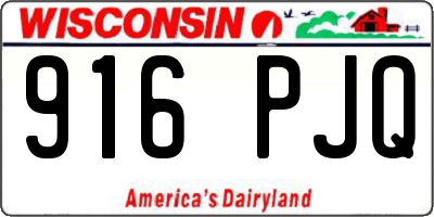 WI license plate 916PJQ