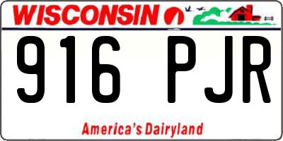 WI license plate 916PJR
