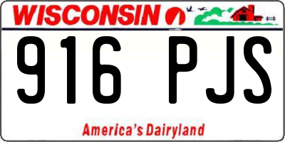 WI license plate 916PJS
