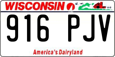 WI license plate 916PJV