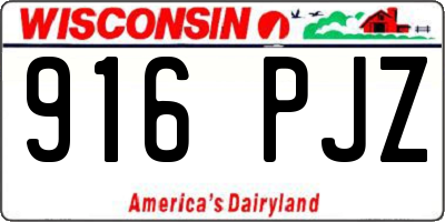 WI license plate 916PJZ