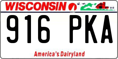 WI license plate 916PKA