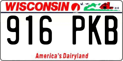 WI license plate 916PKB