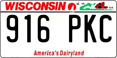 WI license plate 916PKC