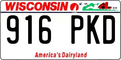 WI license plate 916PKD