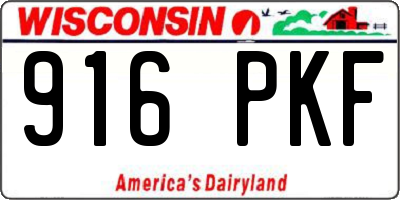 WI license plate 916PKF