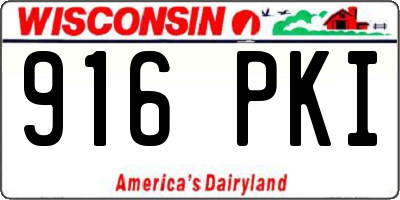 WI license plate 916PKI