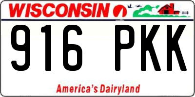 WI license plate 916PKK