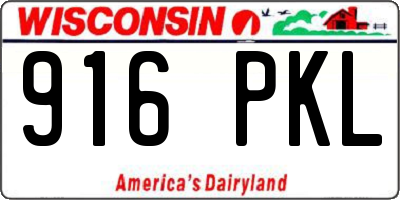 WI license plate 916PKL