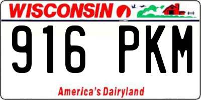 WI license plate 916PKM