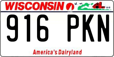 WI license plate 916PKN