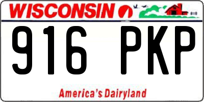 WI license plate 916PKP