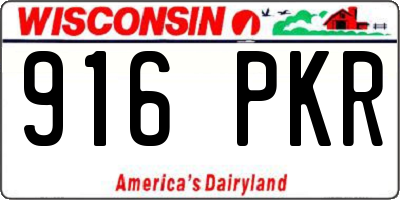 WI license plate 916PKR