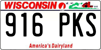 WI license plate 916PKS