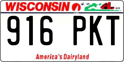 WI license plate 916PKT