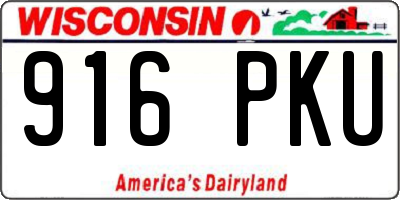 WI license plate 916PKU