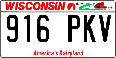 WI license plate 916PKV