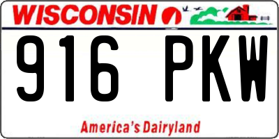 WI license plate 916PKW