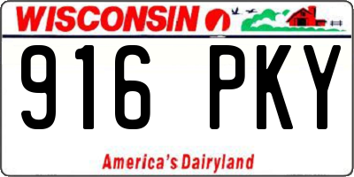 WI license plate 916PKY