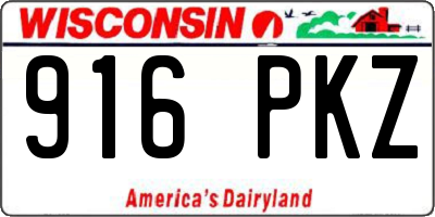 WI license plate 916PKZ