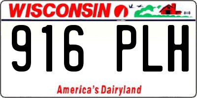 WI license plate 916PLH