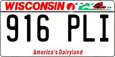 WI license plate 916PLI
