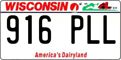 WI license plate 916PLL
