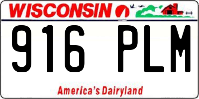 WI license plate 916PLM