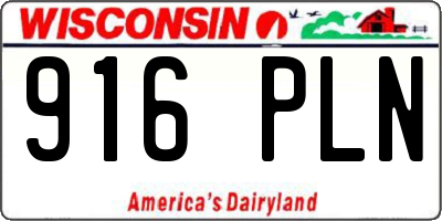 WI license plate 916PLN