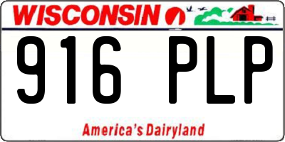 WI license plate 916PLP