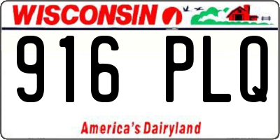 WI license plate 916PLQ