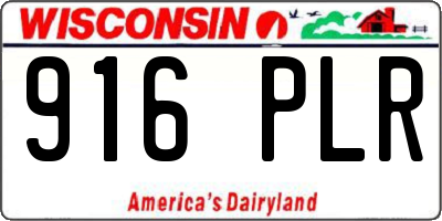 WI license plate 916PLR